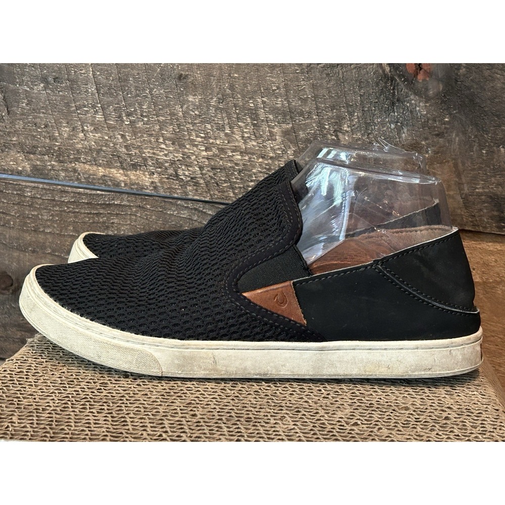 OLUKAI WOMEN'S PEHUEA SLIP ON SHOE Breathable Knit Gray sz 8 US 38 EU Shoes